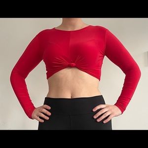 Pretty little thing red knotted crop top